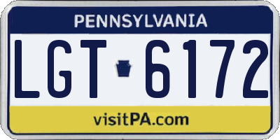 PA license plate LGT6172