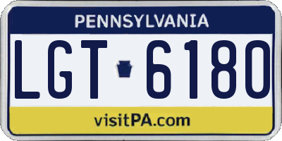 PA license plate LGT6180