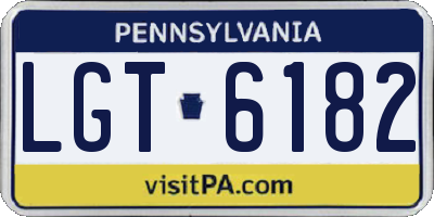 PA license plate LGT6182