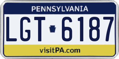 PA license plate LGT6187
