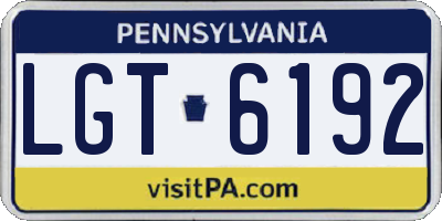 PA license plate LGT6192