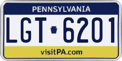 PA license plate LGT6201