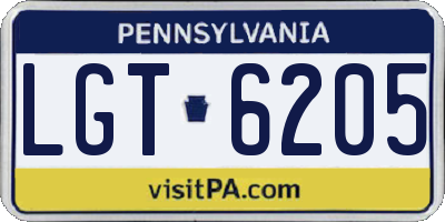 PA license plate LGT6205