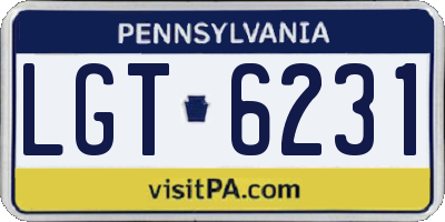PA license plate LGT6231