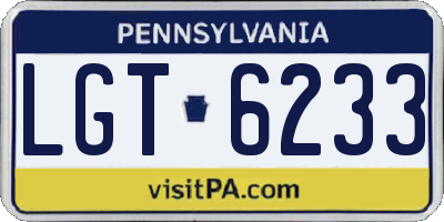 PA license plate LGT6233