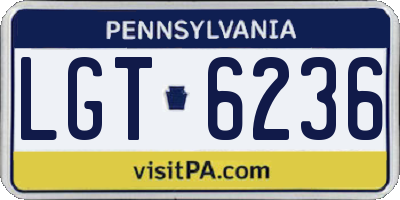 PA license plate LGT6236