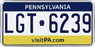 PA license plate LGT6239