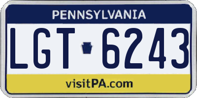 PA license plate LGT6243
