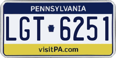 PA license plate LGT6251