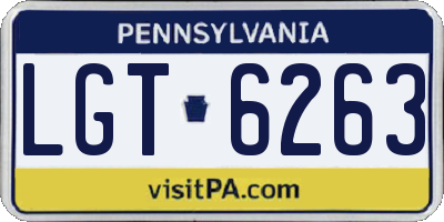 PA license plate LGT6263