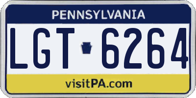 PA license plate LGT6264