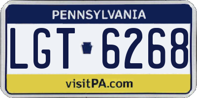 PA license plate LGT6268