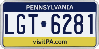 PA license plate LGT6281