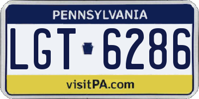 PA license plate LGT6286