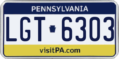 PA license plate LGT6303