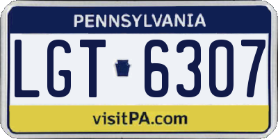PA license plate LGT6307