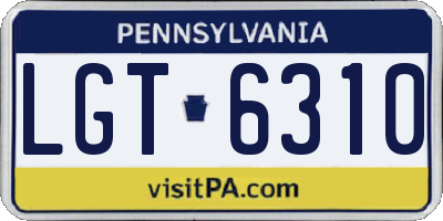PA license plate LGT6310