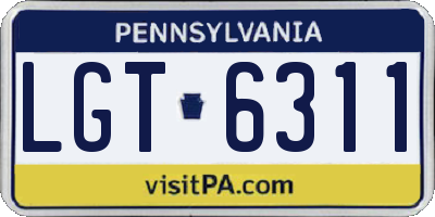 PA license plate LGT6311