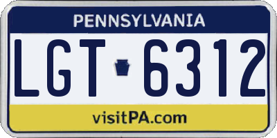 PA license plate LGT6312