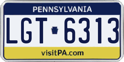 PA license plate LGT6313