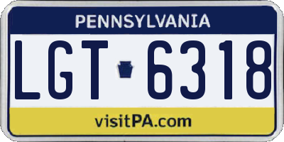 PA license plate LGT6318