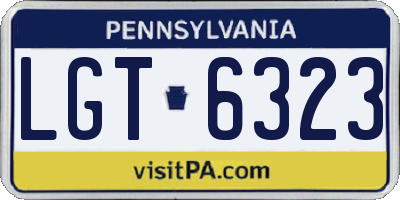 PA license plate LGT6323
