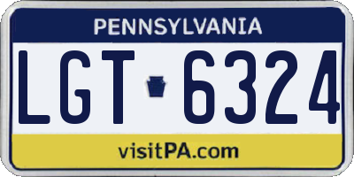 PA license plate LGT6324