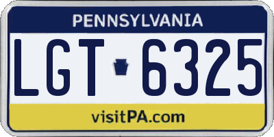 PA license plate LGT6325