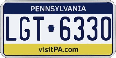 PA license plate LGT6330