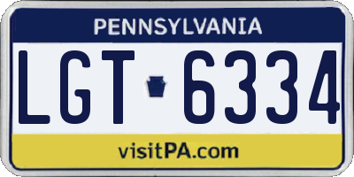 PA license plate LGT6334