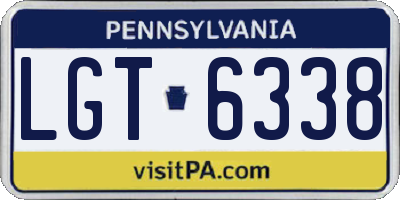 PA license plate LGT6338