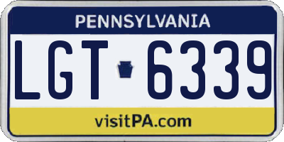 PA license plate LGT6339