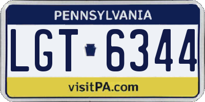 PA license plate LGT6344