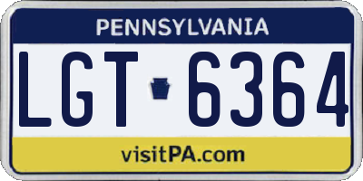 PA license plate LGT6364