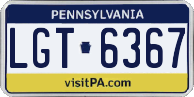 PA license plate LGT6367