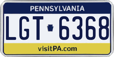 PA license plate LGT6368