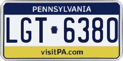 PA license plate LGT6380