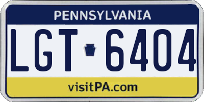 PA license plate LGT6404