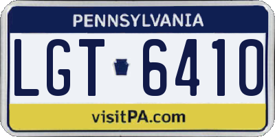PA license plate LGT6410