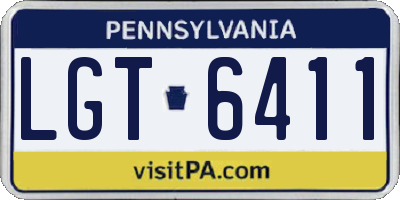 PA license plate LGT6411