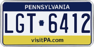 PA license plate LGT6412