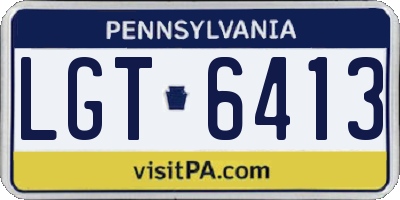 PA license plate LGT6413