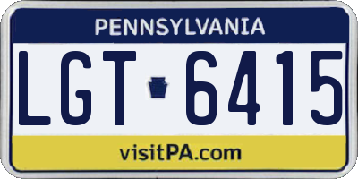 PA license plate LGT6415