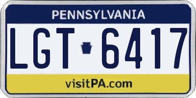 PA license plate LGT6417