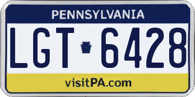 PA license plate LGT6428