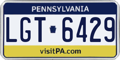 PA license plate LGT6429