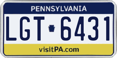 PA license plate LGT6431