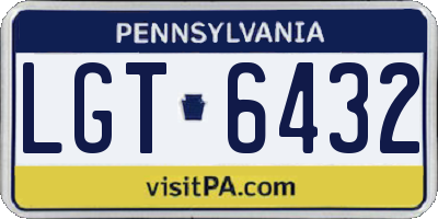 PA license plate LGT6432
