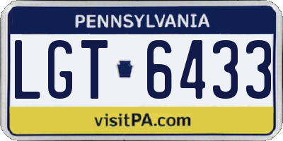PA license plate LGT6433