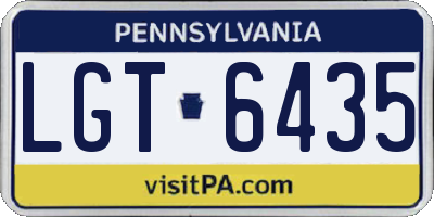 PA license plate LGT6435